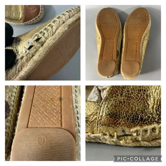 Tory Burch Colorblock Logo Leather Espadrille Flat, Size 8 1/2 - Picture 14 of 14